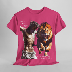 God's Not Dead Easter Roaring Like Lion T-SHIRT Jesus Faith over Fear Juda V 1.0