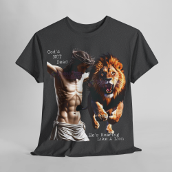 God's Not Dead Easter Roaring Like Lion T-SHIRT Jesus Faith over Fear Juda V 1.0