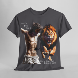God's Not Dead Easter Roaring Like Lion T-SHIRT Jesus Faith over Fear Juda V 1.0