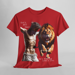 God's Not Dead Easter Roaring Like Lion T-SHIRT Jesus Faith over Fear Juda V 1.0