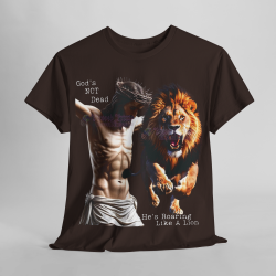 God's Not Dead Easter Roaring Like Lion T-SHIRT Jesus Faith over Fear Juda V 1.0