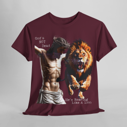 God's Not Dead Easter Roaring Like Lion T-SHIRT Jesus Faith over Fear Juda V 1.0