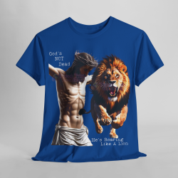 God's Not Dead Easter Roaring Like Lion T-SHIRT Jesus Faith over Fear Juda V 1.0