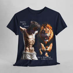 God's Not Dead Easter Roaring Like Lion T-SHIRT Jesus Faith over Fear Juda V 1.0