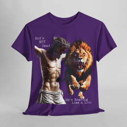 God's Not Dead Easter Roaring Like Lion T-SHIRT Jesus Faith over Fear Juda V 1.0