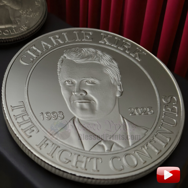 Charlie Kirk The Fight Continues Turning Point TPUSA Silver Plated Coin