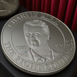 Charlie Kirk The Fight Continues Turning Point TPUSA Silver Plated Coin