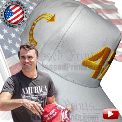 Charlie Kirk 47 White Hat Cap Gold Shiny Letters MAGA Turning Point MAGA Make America Great Again Hat Cap