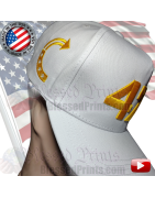 Charlie Kirk 47 White Hat Cap Gold Shiny Letters MAGA Turning Point MAGA Make America Great Again Hat Cap