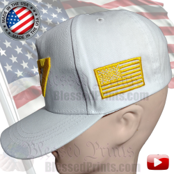 Charlie Kirk 47 White Hat Cap Gold Shiny Letters MAGA Turning Point MAGA Make America Great Again Hat Cap