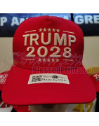 Trump 2028 Hat Cap RED 45 - 47 Made In USA Flag Trump 2028 Hat Cap MAGA USA 2028