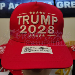 Trump 2028 Hat Cap RED 45 - 47 Made In USA Flag Trump 2028 Hat Cap MAGA USA 2028