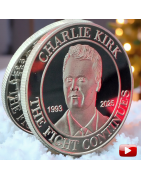 Charlie Kirk The Fight Continues Turning Point TPUSA Silver Plated Coin