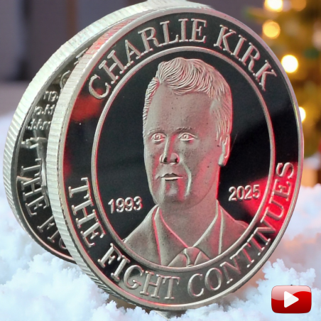 Charlie Kirk The Fight Continues Turning Point TPUSA Silver Plated Coin