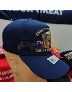 USA 250th Anniversary Made In USA  Cap Hat Veteran Eagle Navy Blue