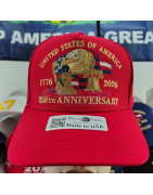USA 250th Anniversary Made In USA  Cap Hat Veteran Eagle Red