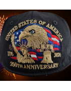USA 250th Anniversary Made In USA  Cap Hat Veteran Eagle Black