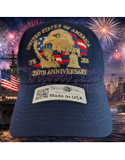 USA 250th Anniversary Made In USA  Cap Hat Veteran Eagle Navy Blue