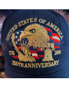 USA 250th Anniversary Made In USA  Cap Hat Veteran Eagle Navy Blue