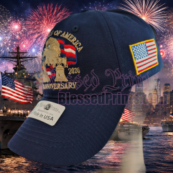 USA 250th Anniversary Made In USA  Cap Hat Veteran Eagle Navy Blue V2