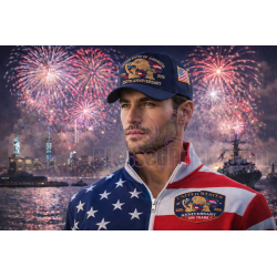 USA 250th Anniversary Made In USA  Cap Hat Veteran Eagle Navy Blue V2