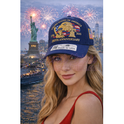 USA 250th Anniversary Made In USA  Cap Hat Veteran Eagle Navy Blue V2