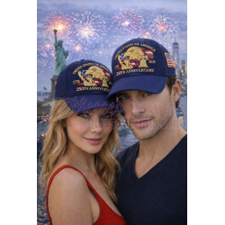 USA 250th Anniversary Made In USA  Cap Hat Veteran Eagle Navy Blue V2