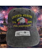 USA 250th Anniversary Made In USA  Cap Hat Veteran Eagle Black