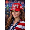 Trump 2028 Hat Cap RED 45 - 47 Made In USA Flag Trump 2028 Hat Cap MAGA USA 2028