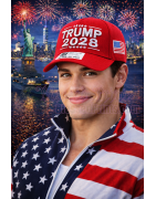Trump 2028 Hat Cap RED 45 - 47 Made In USA Flag Trump 2028 Hat Cap MAGA USA 2028