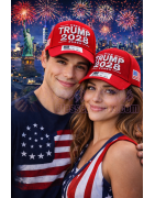 Trump 2028 Hat Cap RED 45 - 47 Made In USA Flag Trump 2028 Hat Cap MAGA USA 2028