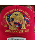 USA 250th Anniversary Made In USA  Cap Hat Veteran Eagle Red