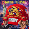 USA 250th Anniversary Made In USA  Cap Hat Veteran Eagle Red