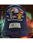 USA 250th Anniversary Made In USA  Cap Hat Veteran Eagle Black