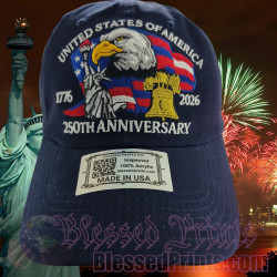 USA 250th Anniversary Made In USA  Cap Hat Veteran Eagle Black