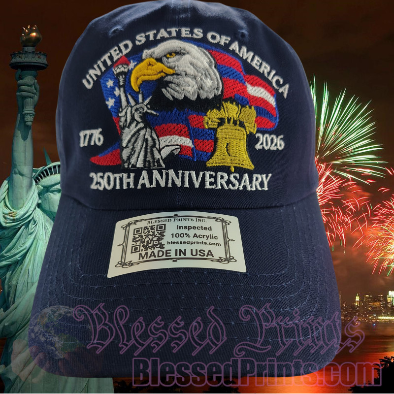 USA 250th Anniversary Made In USA  Cap Hat Veteran Eagle Black