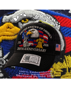 USA 250th Anniversary Made In USA  Cap Hat Veteran Eagle Black