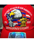 USA 250th Anniversary Made In USA  Cap Hat Veteran Eagle Black