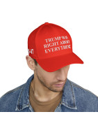 Trump Was Right About Everything Hat Cap Black Red Flex Fit