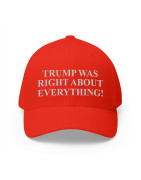 Trump Was Right About Everything Hat Cap Black Red Flex Fit