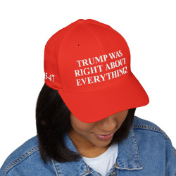 Trump Was Right About Everything Hat Cap Black Red Flex Fit