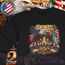 We the People 250th Anniversary Long Sleeve T-Shirt BLACK 10Colors FREE Personalization V2.0