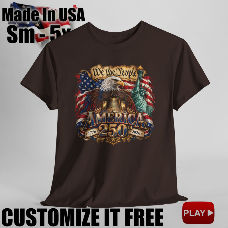 We the People 250th Anniversary Short Sleeve T-Shirt BLACK 10Colors FREE Personalization V2.0