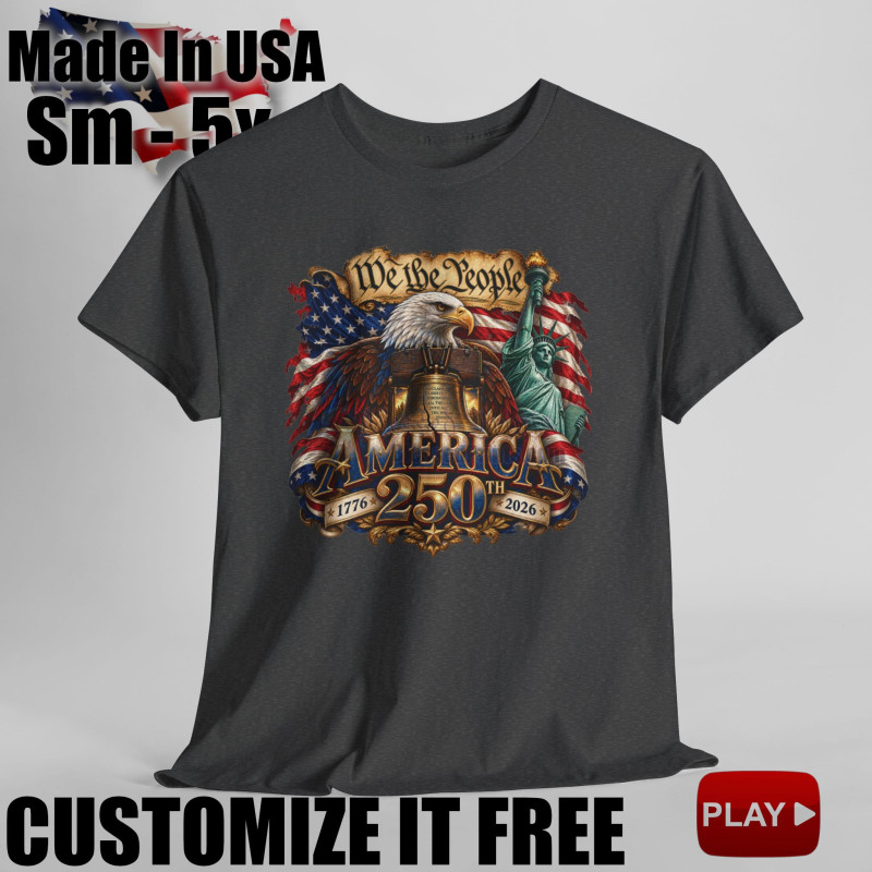 We the People 250th Anniversary Short Sleeve T-Shirt BLACK 10Colors FREE Personalization V2.0