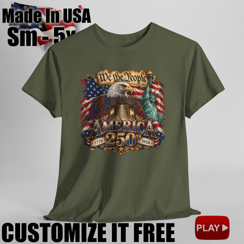 We the People 250th Anniversary Short Sleeve T-Shirt BLACK 10Colors FREE Personalization V2.0