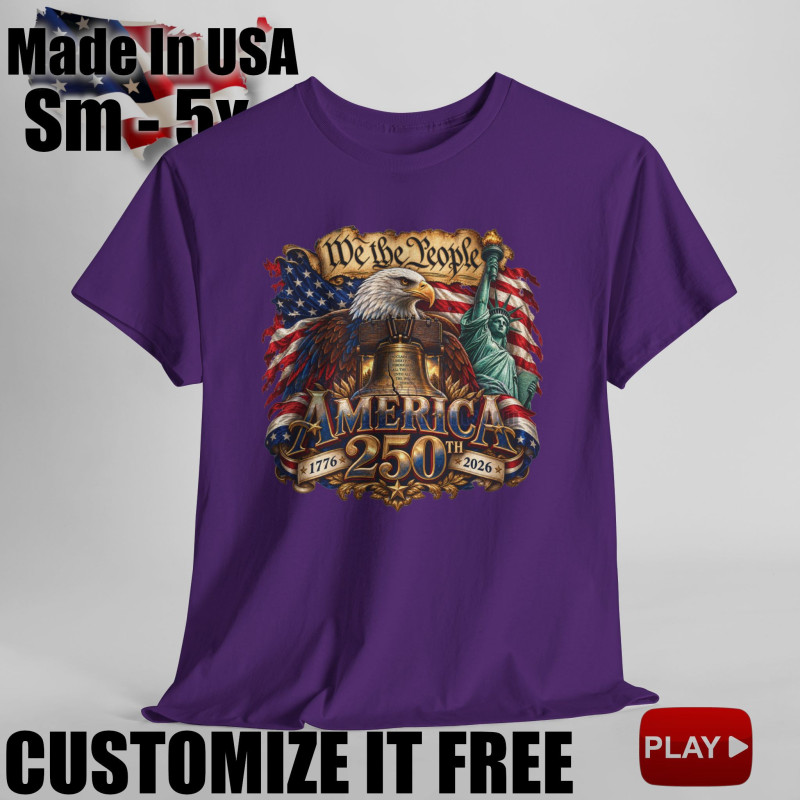 We the People 250th Anniversary Short Sleeve T-Shirt BLACK 10Colors FREE Personalization V2.0
