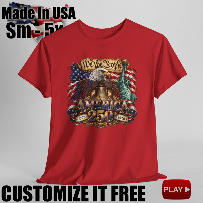 We the People 250th Anniversary Short Sleeve T-Shirt BLACK 10Colors FREE Personalization V2.0