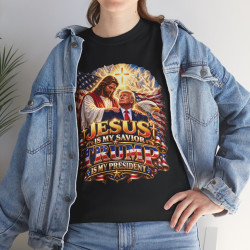 Jesus Is My Savior Trump Is My President Short Sleeve T-Shirt BLACK 15Colors FREE Personalization V2.0